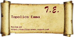 Topolics Emma névjegykártya