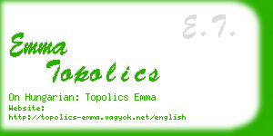 emma topolics business card